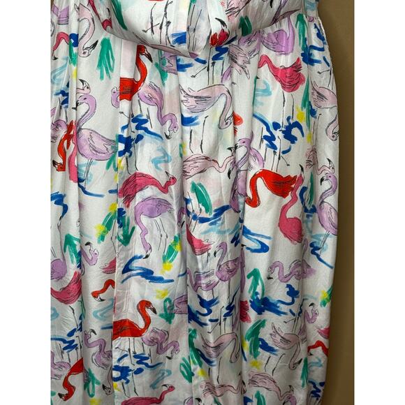 Tanya Taylor Flamingos Silk Printed Teigan Dress 12 - Picture 8 of 12